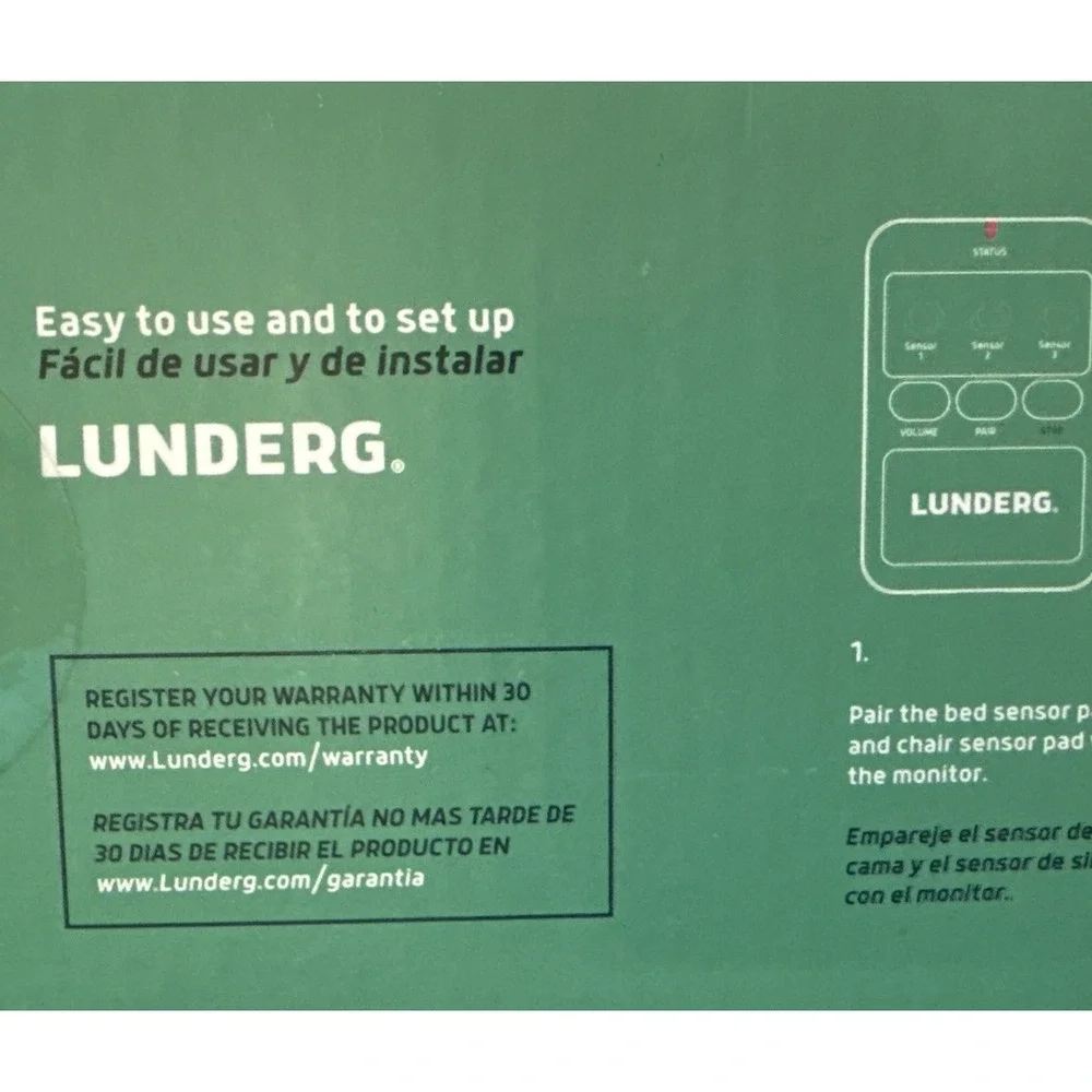 Lunderg EARLY ALERT BED ALARM SYSTEM w/ CHAIR ALARM PAD
